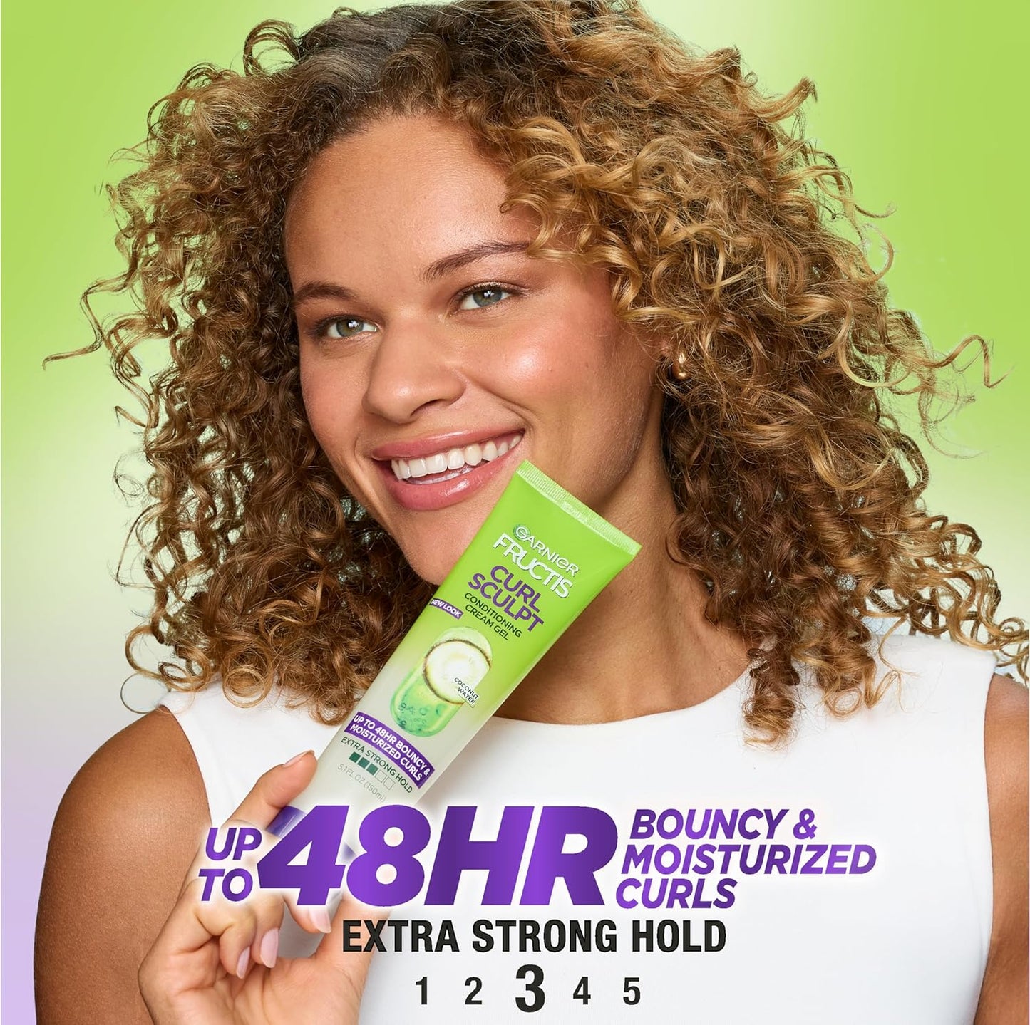 Fructis Style Curl Sculpt Conditioning Cream Gel for Bounce & Moisture, 5.1 Fl Oz, 1 Count (Packaging May Vary)